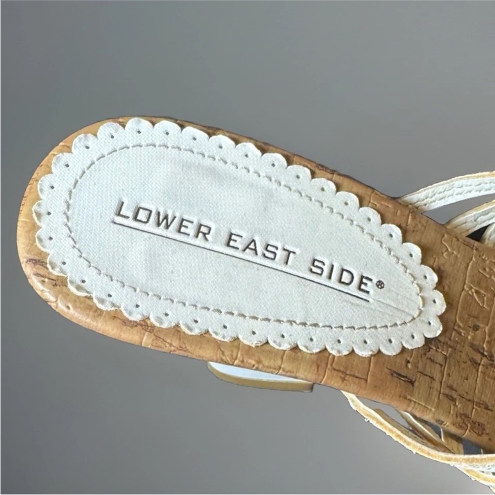 Lower East Side Women's Cream Floral Wedge Sandals - Picture 11 of 13